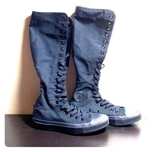 Black knee-high Converse